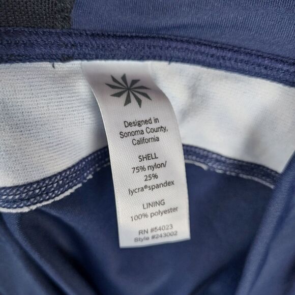 Athleta Women’s Blue Stripe Mesh Pocket Athletic Leggings Size XL Nylon Blend - Picture 9 of 10